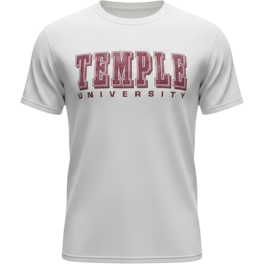 Vintage MV Sport Temple University‎ T-Shirt Mens Large White Single Stitch USA